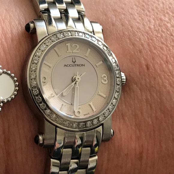 Accutron Natural Diamond and Pink Mother-of-Pearl Watch - Picture 1 of 15